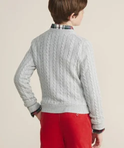 Vineyard Vines Boys’ Cotton Cashmere Cable Crewneck Sweater< Sweaters