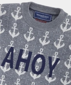 Vineyard Vines Boys’ Cotton Cashmere Cable Crewneck Sweater< Sweaters