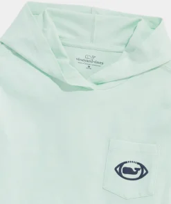 Vineyard Vines Boys' Football Whale Dot Long-Sleeve Hoodie Tee< Tees