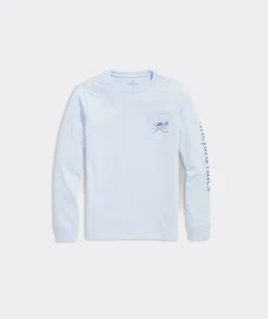 Vineyard Vines Boys' Lacrosse Whale Outline Long-Sleeve Pocket Tee< Tees