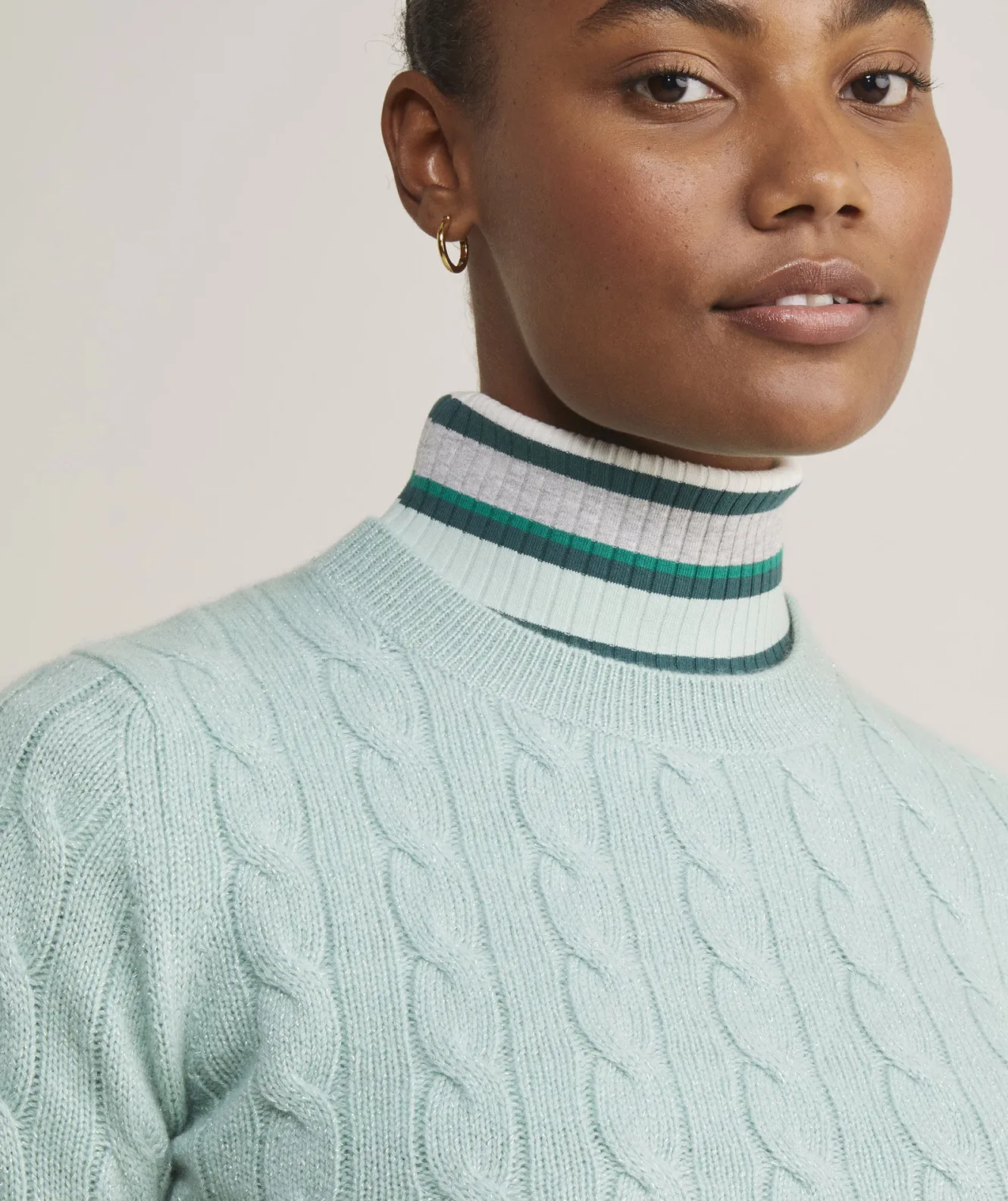 Vineyard Vines Cashmere Cable Shine Crewneck Sweater< Sweaters