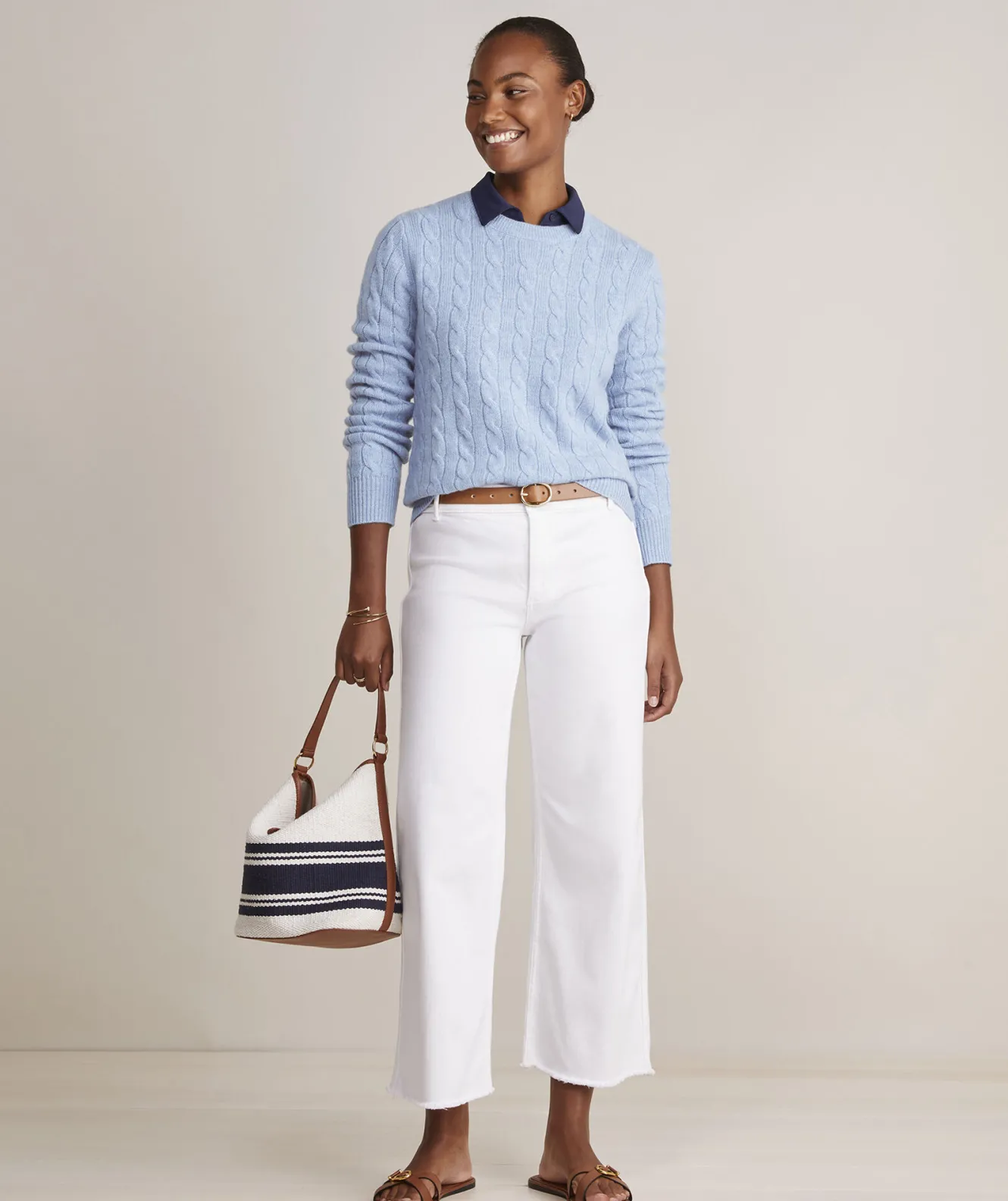 Vineyard Vines Cashmere Classic Cable Crewneck Sweater< Sweaters