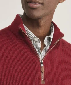 Vineyard Vines Cashmere Fisherman Rib Quarter-Zip Sweater< Quarter-Zips