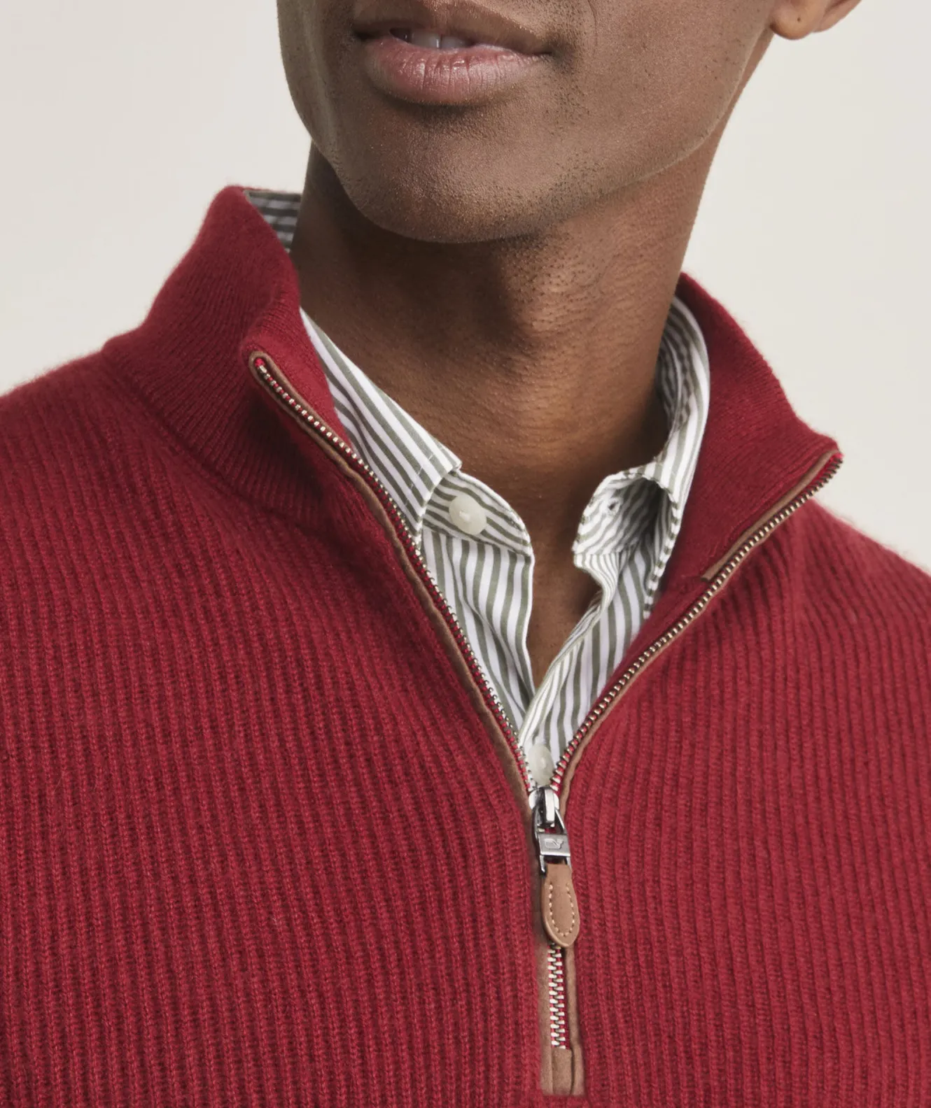 Vineyard Vines Cashmere Fisherman Rib Quarter-Zip Sweater< Quarter-Zips