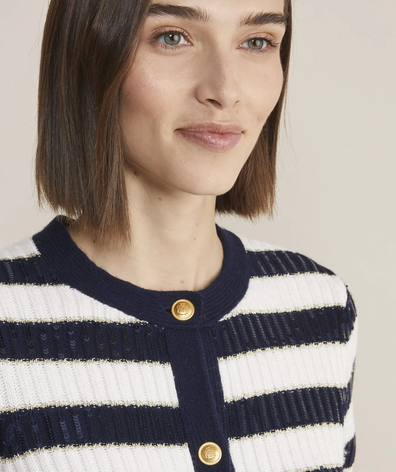 Vineyard Vines Cashmere Waffle-Knit Striped Crewneck Sweater< Sweaters