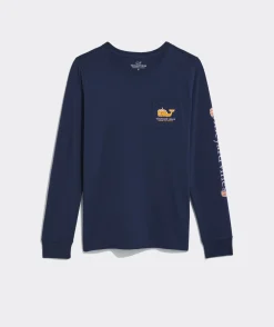 Vineyard Vines Christmas Icons Whale Long-Sleeve Pocket Tee< Tees