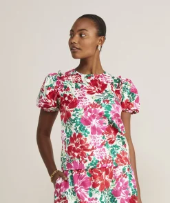 Vineyard Vines Fenwick Floral Puff-Sleeve Top< Shirts & Tops