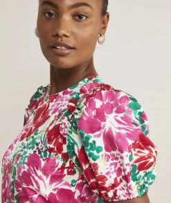 Vineyard Vines Fenwick Floral Puff-Sleeve Top< Shirts & Tops