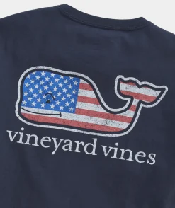 Vineyard Vines Flag Whale Short Sleeve Pocket Tee< Tees