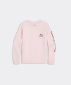 Vineyard Vines Girls' Heathered Vintage Whale Long-Sleeve Pocket Tee< Tops, Tees & Polos
