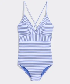 Vineyard Vines Girls' Â Ruffle Neck One-Piece< Kids|Swim & Cover-Ups