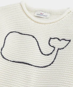 Vineyard Vines Girls' Striped Puff-Sleeve Crewneck Sweater< Sweaters|Sweatshirts & Sweatpants