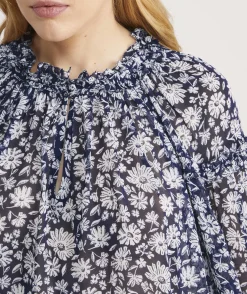 Vineyard Vines Harbor Seersucker Grid Print Ruffle Popover< Shirts & Tops