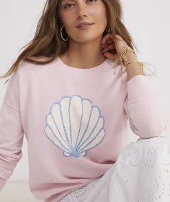Vineyard Vines Hydrangea Intarsia Cashmere Crewneck Sweater< Sweaters