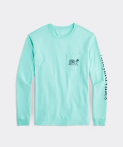 Vineyard Vines Lacrosse Player Outline Long-Sleeve Pocket Tee< Tees