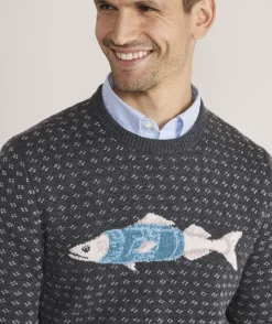 Vineyard Vines Merino Wool Fish Knit Crewneck Sweater< Sweaters