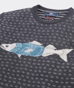 Vineyard Vines Merino Wool Fish Knit Crewneck Sweater< Sweaters