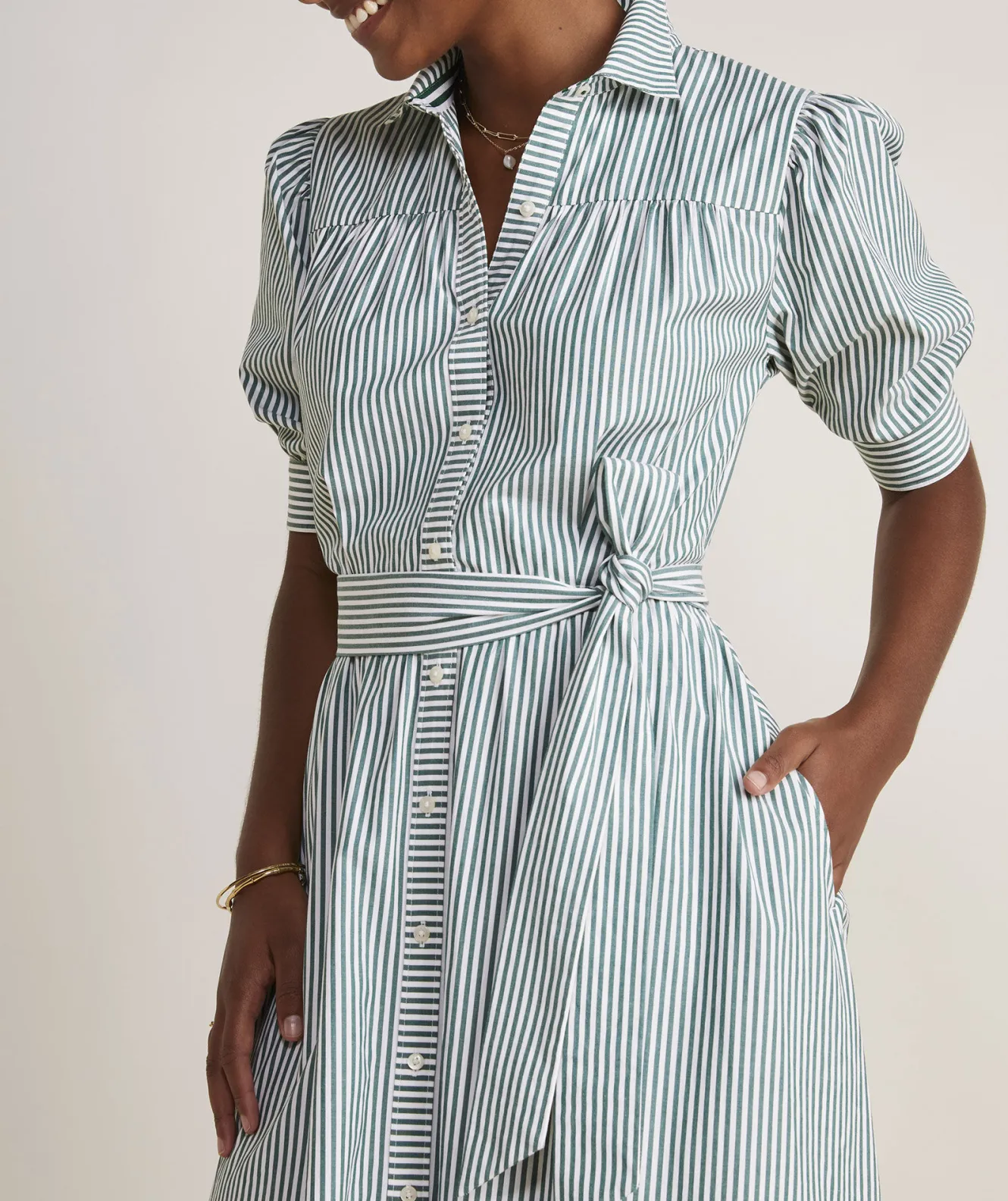 Vineyard Vines Puff Sleeve Midi Shirtdress< Dresses & Skirts