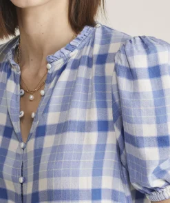 Vineyard Vines Ruffle Neck Puff-Sleeve Top< Shirts & Tops
