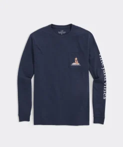 Vineyard Vines Santa's Helper Long-Sleeve Pocket Tee< Tees