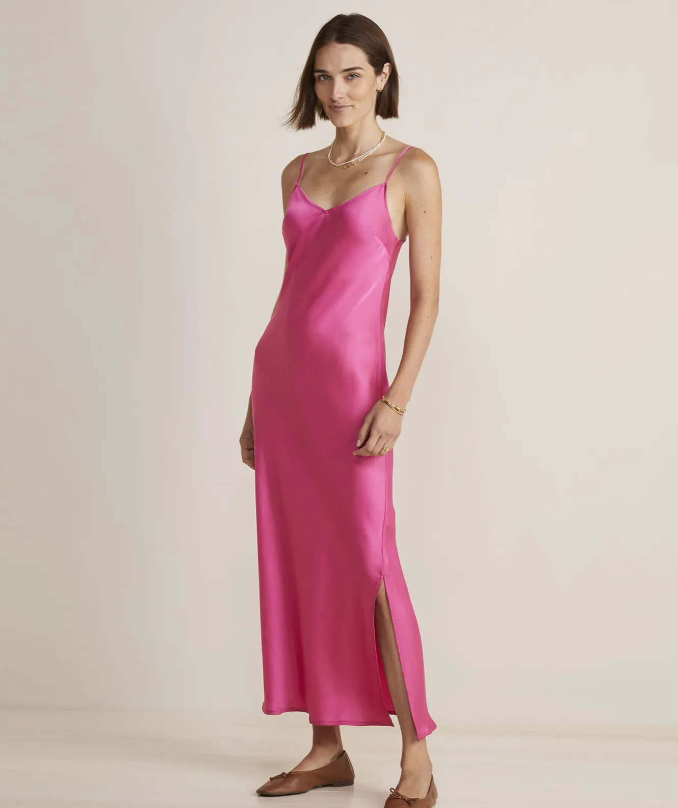 Vineyard Vines Satin Midi Slip Dress< Dresses & Skirts
