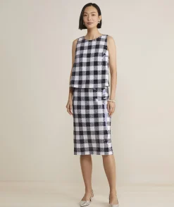 Vineyard Vines Sequin Check Midi Skirt< Dresses & Skirts