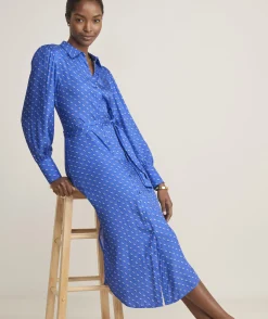 Vineyard Vines Silk Twill Midi Shirtdress< Dresses & Skirts