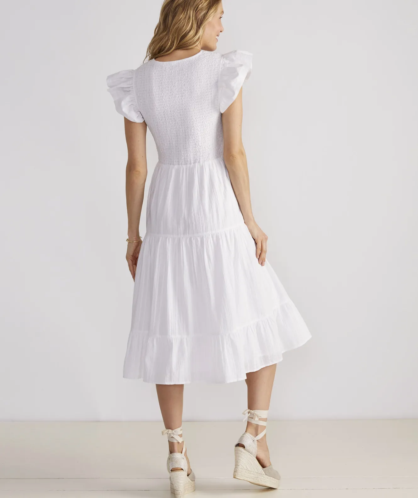 Vineyard Vines Smocked V-Neck Midi Dress< Dresses & Skirts