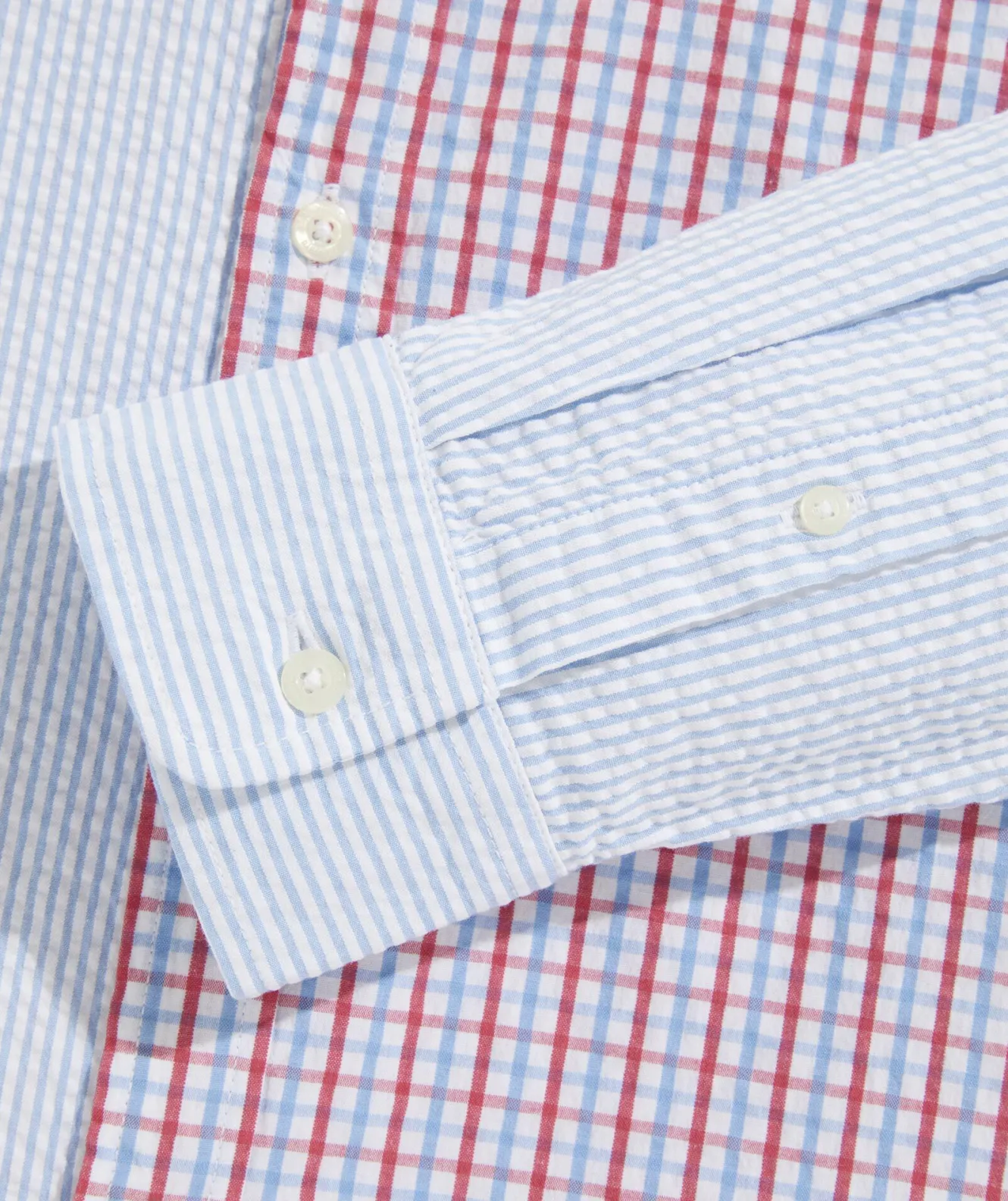 Vineyard Vines Stretch Seersucker Mixed Shirt< Button-Down Shirts