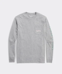 Vineyard Vines String Lights Logo Box Long-Sleeve Pocket Tee< Tees