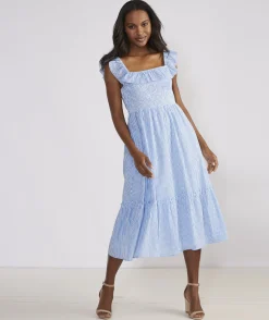 Vineyard Vines Striped Smocked Midi Dress< Dresses & Skirts