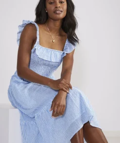 Vineyard Vines Striped Smocked Midi Dress< Dresses & Skirts