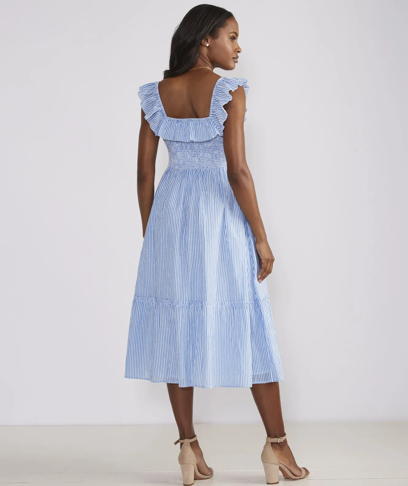 Vineyard Vines Striped Smocked Midi Dress< Dresses & Skirts