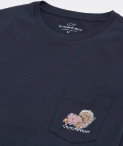 Vineyard Vines Turkey Whale Long-Sleeve Pocket Tee< Tees