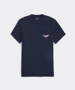 Vineyard Vines USA Whale Tail Short-Sleeve Pocket Tee< Tees