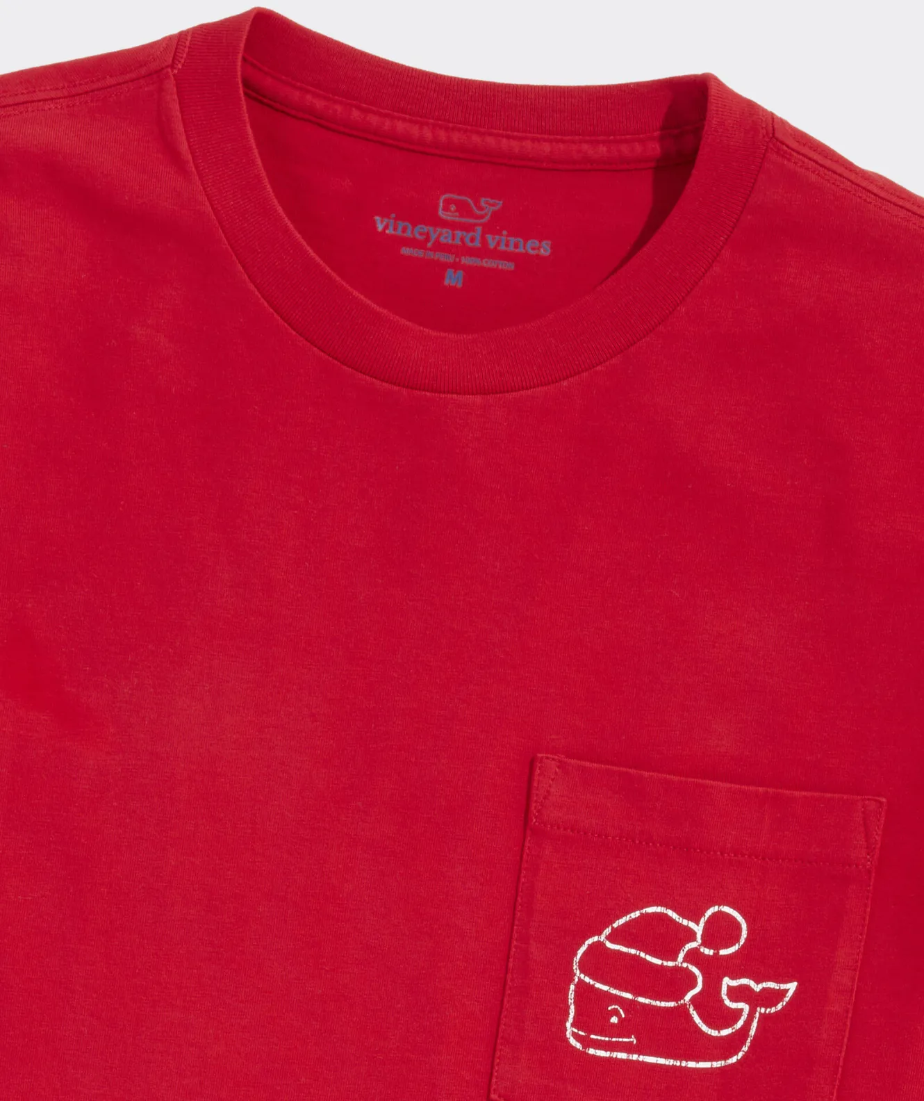 Vineyard Vines Vintage Santa Whale Long-Sleeve Pocket Tee< Tees