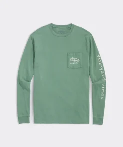 Vineyard Vines Vintage Tree Whale Long-Sleeve Pocket Tee< Tees