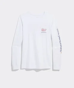 Vineyard Vines Watercolor Mrs. Claus Whale Long-Sleeve Pocket Tee< Tees