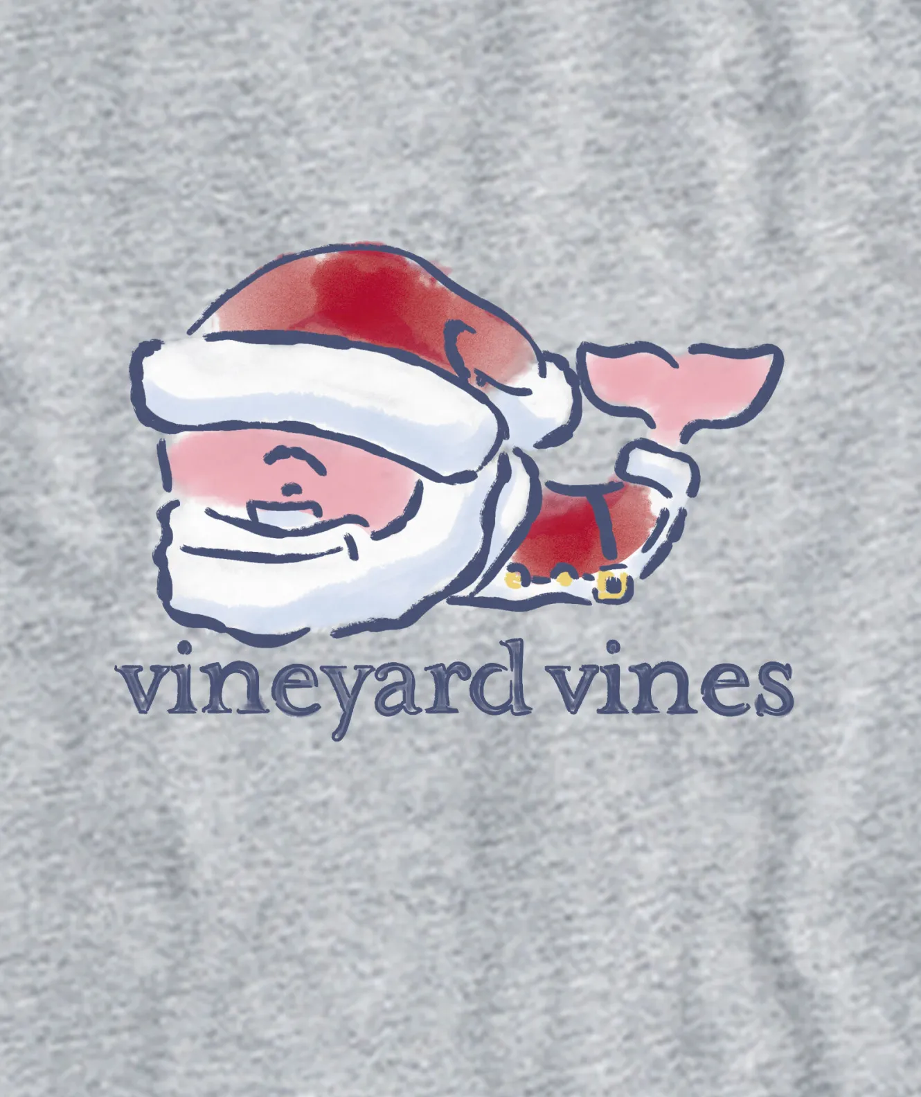 Vineyard Vines Watercolor Santa Whale Long-Sleeve Pocket Tee< Tees